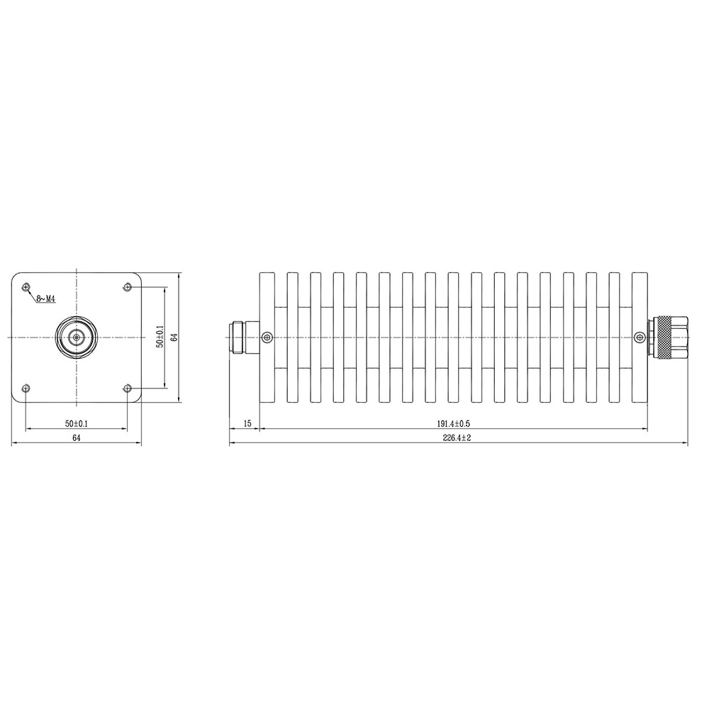 HS-XXdB 200W Fixed Attenuator With N Type (6G)_Web2